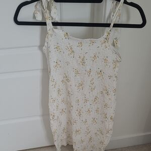 Floral White Sleeveless Top